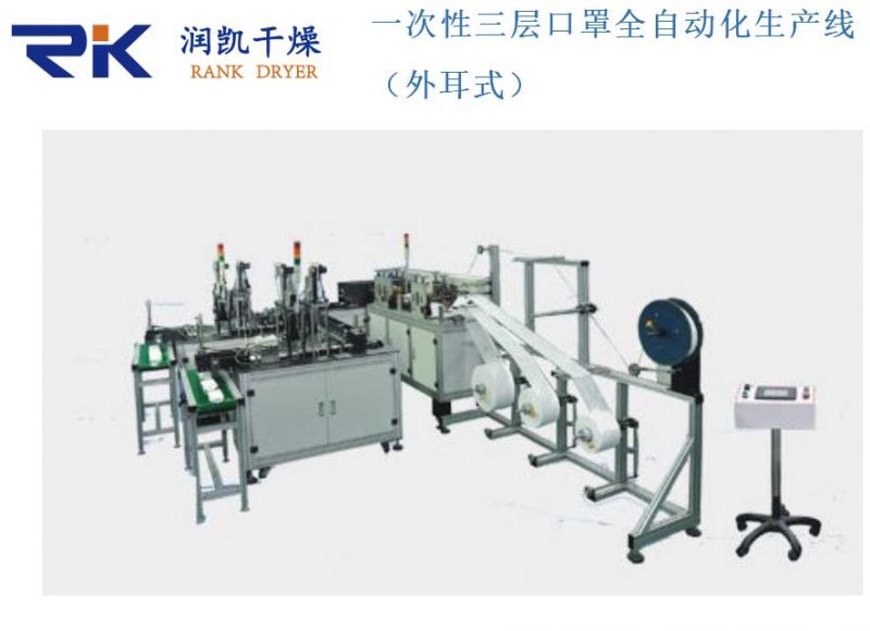 口罩短缺？常州潤凱科技響應疫情號召，加推兩款全自動一次性三層口罩生產(chǎn)線。